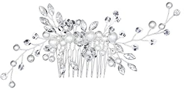 LEEQBCR 1Pcs Mariée Peigne Femme Perle Bijoux Bijoux Cheveux Mariée Peigne Mariage Élégant Bijoux de tête
