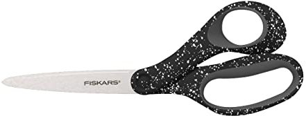 Fiskars Ciseaux pour les jeunes de 15 à 18 ans, Droitier, Longueur totale : 20 cm, Acier inoxydable/plastique, Noir/Gris moucheté, 1067867