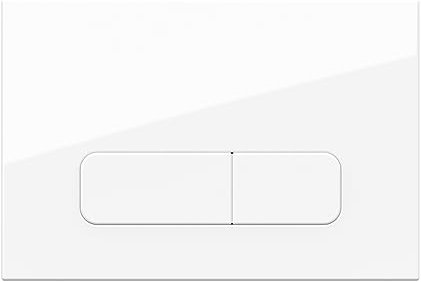 Wunderbad Drückerplatte Kompatibel mit Geberit Duofix Sigma/Delta/Basic, Betätigungsplatte für 2-Mengen-Spülung (Farbe: Kaltweiß mit leichtem Lilastich)