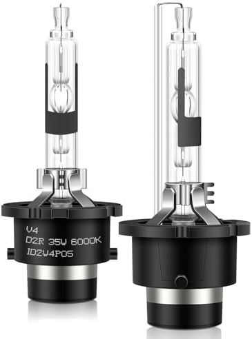 Erato D2R Xénon HID Ampoules Voiture, 6000K 35W Diamond Blanc Froid Ampoule Xenarc Décharge au Xénon 12V Remplacer HID Kit de Conversion Ultra Lumineux Phares Mise à Niveau étanche, 2 Lampes