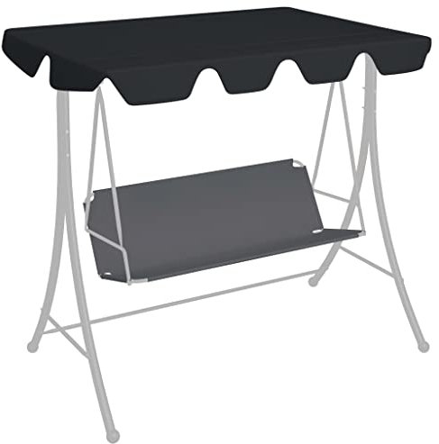 Furniture Home Tools Ersatzdach für Gartenschaukel schwarz 188/168x145/110cm