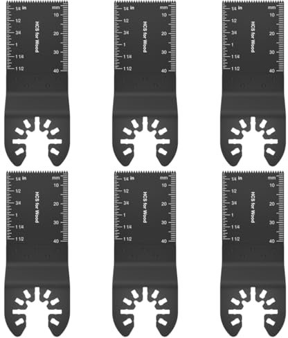 6 Pezzi Lame Oscillanti Accessori Utensile Multifunzione 34 mm Lame per Attrezzi Oscillanti in Titanio per Materiali Duri Metallo Chiodi Legno Oscillanti Lame per Sega Compatibili