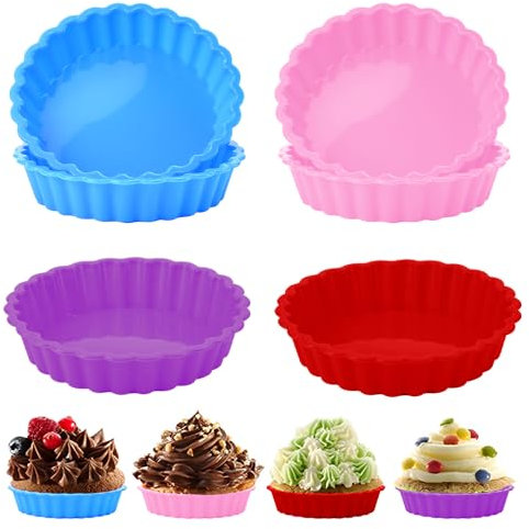 LPAMABA 12 Pz Formine per Muffin Silicone,Teglia per Muffin in Silicone,Formine per Crostatine Piccole,Pirottini per Muffin in Silicone,Pirottini Silicone Forno per Cottura Pane Torta Muffin