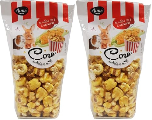 Aime Friandises Snack Grains de mais Soufflés pour Lapins/Rongeurs 50 g (Lot de 2)