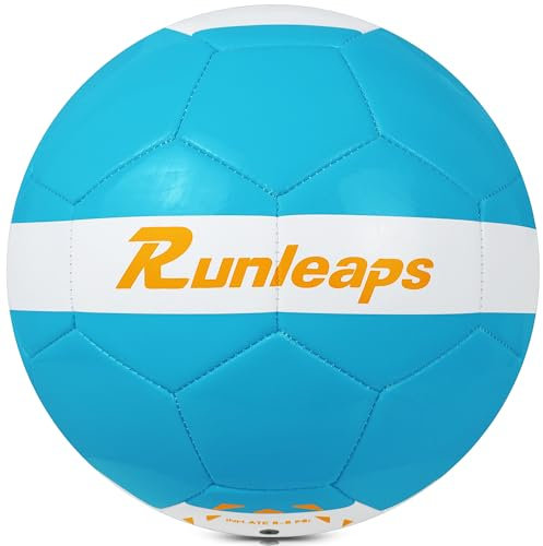 Runleaps Futsal Ball,Futsal Soccer Ball,Great for Indoor or Outdoor,Low Bounce Size 4 for Training,Playing,Games(Blue,Gray)