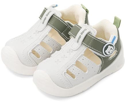 MK MATT KEELY Baby pojkar flickor sandaler småbarn sommar första promenadskor barn stängd tå förvandrare med halkfri gummisula