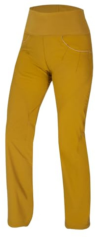 Ocun Pantalones y Jeans Noya para Mujer, Ligeros y Transpirables para Escalada en Roca y búlder, Tabaco seco Amarillo, Large