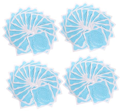 SEWACC 100 pièces Cheveux Filtrant Autocollant Filtre Bouchon Jetable pour Évacuation Sol Salle de Bain Tamis Cheveux Drain Autocollants Drain de Résistants à Eau Bleu
