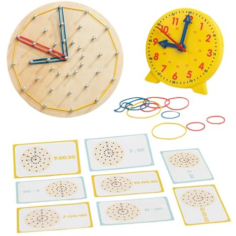 Genérico Reloj de aprendizaje para – Manipulaciones matemáticas prácticas, Reloj de enseñanza de la hora con Aprendizaje interactivo, Aula en el hogar, estudio de viaje