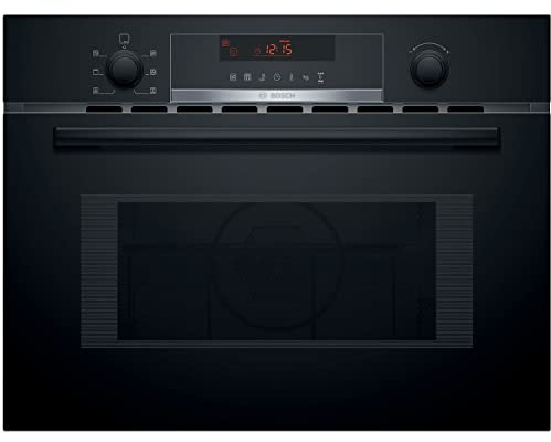 Bosch Home & Kitchen Appliances Bosch Serie 4 CMA583MB0B Built In Microwave Oven with Hot Air, 45cm, Black