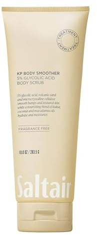 Saltair KP Body Scrub | Fragrance-Free 5% Glycolic Exfoliator | 10 oz