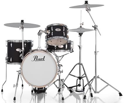 Pearl - Batterie acoustique Midtown Matte Black avec pack Hardware HWP-50S