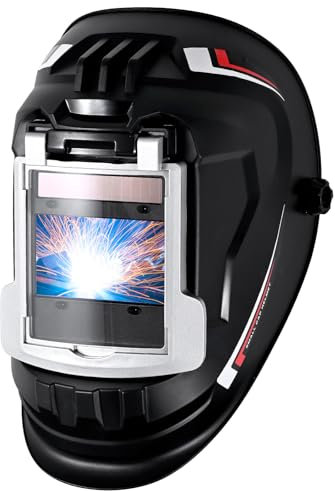 Krovtoy Masque de soudeur - Grande vue - Assombrissement automatique - Pour MMA MIG TIG, 1/1/1/2 - Clarté optique - Ultra léger - Assombrissement automatique