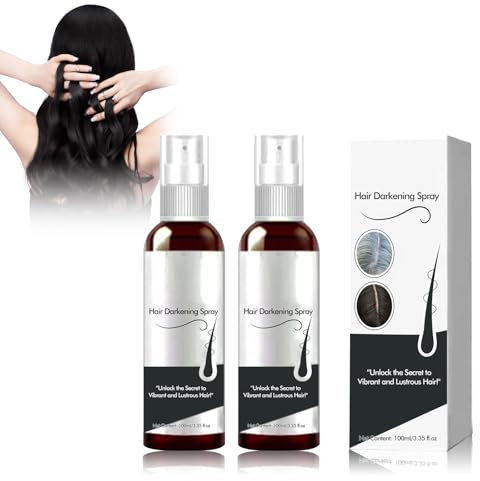 Grgowe 2PC Spray Capelli Neri Naturali,Copertura Capelli Neri Capelli Grigi,Spray Condizionante Capelli,Rende i Capelli Morbidi,Lucidi E Idratati