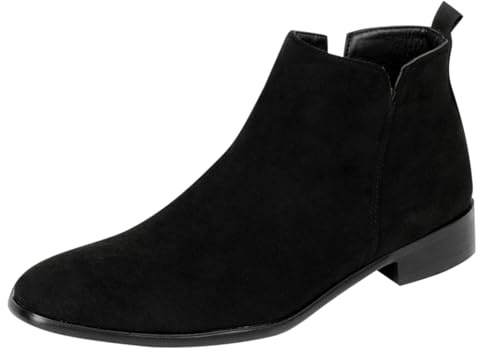 Bottines Chelsea Homme Bottines en Daim Cuir Bottes Homme Fermeture Éclair Bottes de Costume Bottes de Cowboy Bottes Western Bottes sans Lacets Bottes à Tige Courte Bottines Business Chaussures de