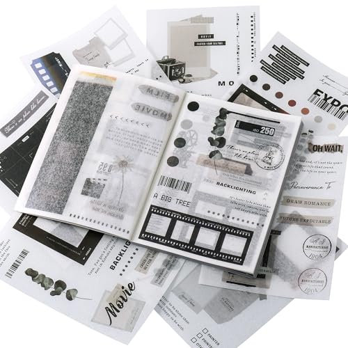 40 Blätter Scrapbook Stickers, Scrapbooking Aufkleber, Fotoalbum Sticker, Selbstklebend Pflanzen Vintage Film Sticker, Scrapbook Zubehör für DIY Kalender Notizbuch Fotobuch Tagebuch Journaling(Film)
