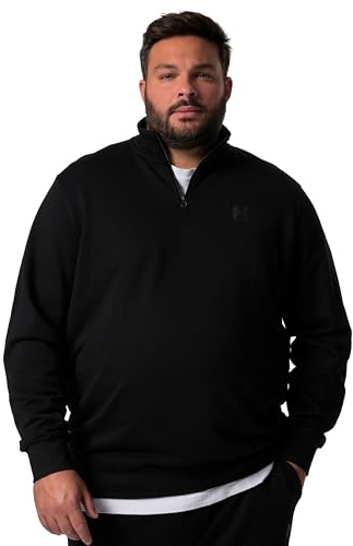 Män Plus herr stora storlekar överdimensionerade herrkläder L-8XL herr + sweat-troyer, basic, zippkrage, upp till 8 XL 834856, svart, 4XL