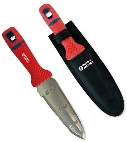 Spear & Jackson 4151HH Couteau Hori Hori - Outil Multifonction – Outil polyvalent en acier inoxydable avec étui et passant de ceinture, bords dentelé et droit, pour planter, désherber et couper