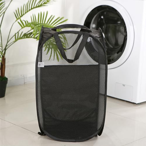 75L Collapsible Laundry Baskets, Foldable Folding Laundry Basket, Convenient and Easy-to-use Pop-Up Laundrys Baskets, Foldable Laundry Basket Used for Storing Clothes, Pants, Shoes, Etc (Black)