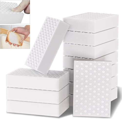 Schmutzradierer Schwamm 8 Stück, (2X verdichtet) Weiß Extra Stark Melamin Zauberschwamm, Multifunktional & Kratzfrei Radierschwamm Putzschwamm für Haushalt, Küche, Bad (10x7x2cm)