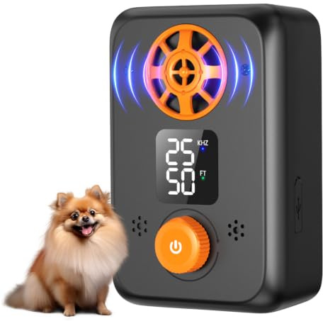 veorkide Antiladridos para Perros Ultrasonidos - Dispositivo Repelente con 5 Frecuencias, 3 Modos y Auto Detención Efectivo para Interior y Exterior