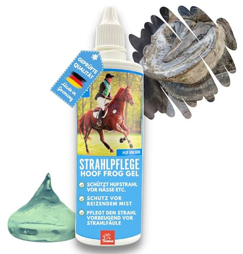 Strahlpflege Pferd I Strahl Mittel gegen weichen Strahl Geruch – Erste Hilfe Gel Hufpflege bei Nässe & Strahlfäule – Huf Pflege Hufsohle & Hufstrahl stärken – für Offenstall & Box bei Pferden 120ml
