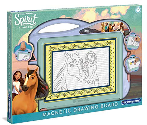 Clementoni 15254 Zaubertafel Spirit, magnetische Maltafel zum Zeichnen und Malen, lösch- & wiederverwendbar, mit 3 Schablonen, Kreativspielzeug für Kinder ab 4 Jahren