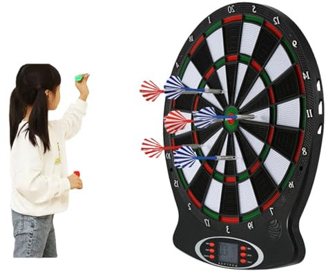Mokernali Elektronische Dartscheibe, LCD-Display, Automatisches Scoring-Dartscheiben-Set Mit 6 Dartpfeilen Mit Weicher Spitze, Professionelle Elektronische Hängende Dartscheibe Für Erwachsene