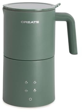 CREATE/MILK FROTHER STUDIO PRO/Espumador calentador de leche eléctrico verde sage/Apto para lavavajillas, pantalla táctil, 4 programas, sitema de seguridad, 620ml, uso en frío o caliente, 450W