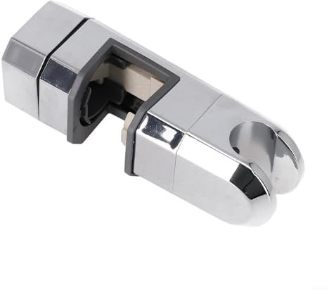 Soporte ajustable para cabezal de ducha cromado, soporte de barra deslizante de 15 a 30 mm, soporte de baño con rotación de 360 grados, diseño antideslizante, material ABS para postes cuadrados