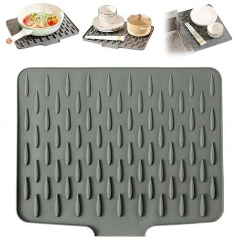 Tappetino scolapiatti multifunzionale e pieghevole, in silicone, resistente al calore e antiscivolo, antiscivolo, protezione dal calore, per bancone della cucina