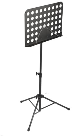 SEAFRONT Bärbar Metall Notstativ Justerbar Stödstav för Violin Piano Gitarr Noter Rosa (Svart)