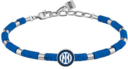 Clondo Bracciale Uomo Donna Inter in Acciaio – Collezione Ufficiale Calcio – Accessorio Elegante e Sportivo con Logo – Idea Regalo per Tifosi – Vari Modelli Disponibili (Beads Sport Inter)