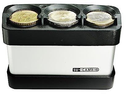 SU-CAMBIO Boite Porte-Monnaie mini en aluminium pour piêces de monnaie en euros.
