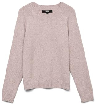 Vero Moda Nos Mujer Vmdoffy LS O-Neck Blouse Noos suéter Not Applicable, Rosa (Woodrose Detail: Melange), 40 (Talla del Fabricante: Medium)
