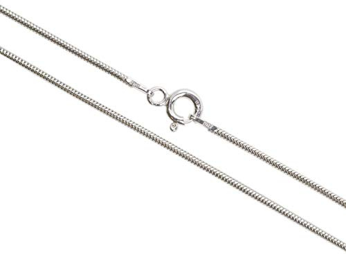 Aka Gioielli® - Collana Snake in Argento Sterling 925 Rodiato - Catena Maglia Serpente 1.3 mm - Lunga 45 cm