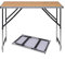 eSituro Campingtisch Alu Klapptisch höhenverstellbar 100x60x73-94cm Falttisch Picknicktisch, Tischplatte aus MDF, Eiche