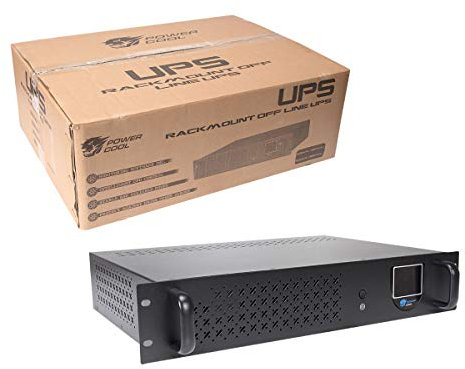 Powercool Rackmount 850VA UPS Battery Backup - 510W - 2U Line-Interactive UPS with AVR, USB Monitoring, RJ45 Surge Protection, 1× UK + 3× IEC C13 Outputs, Generator Compatible | 12V 8Ah Battery