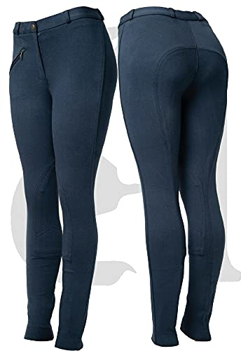 Astile Pantalon Équitation Cheval Équitation pour Femme Bleu Marine, Size 10/28-Inch
