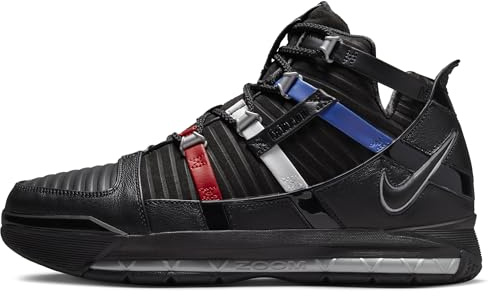 Nike Herren Zoom Lebron III Qs Basketballschuh, Black/Silver/Univers, 42