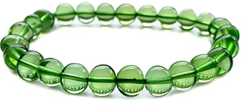 Exceptional Colors of Amber Bracelet for Woman Red, Blue and Green - amber stone jewelry, 100% Genuine, HandMade from Caribbean Baroque Beads - 7 / 18cm (Green - Sapphire)