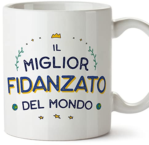 Mugffins Tazza in ceramica per FIDANZATO 11 oz / 350 ml - In italiano - Il Miglior del Mondo - Idea regalo per compleanno, anniversario, natale