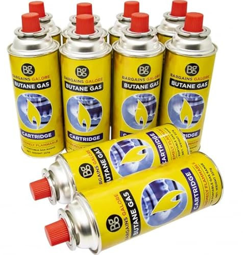 12 x Butane Gas Canisters - Suitable for Catering, Camping, Cooking & Heating | Outdoor Gas Canister for Portable Cooker Stove, Blowtorch, Bbq Grill, Weed Burner & Heater | EN417 Bottle Cartridge