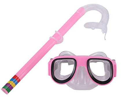 Schnorchelset Kinder Schnorcheln Taucherbrille Panorama Sichtfeld Tauchmaske Schnorchelmaske Tauchen Set, Kinder Schnorchelmaske Schnorchelset Taucherbrille Schwimmbrillen (Pink)