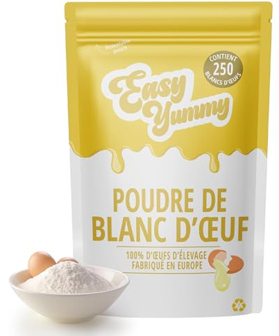 EASY YUMMY - Blanc D’Œuf En Poudre – 100% Œufs Déshydratés, Ingrédient Polyvalent Pour Pâtisserie Et Cuisine, Idéal Pour Meringues, Pancakes, Shakes Protéinés, Longue Conservation, Format 1 Kg