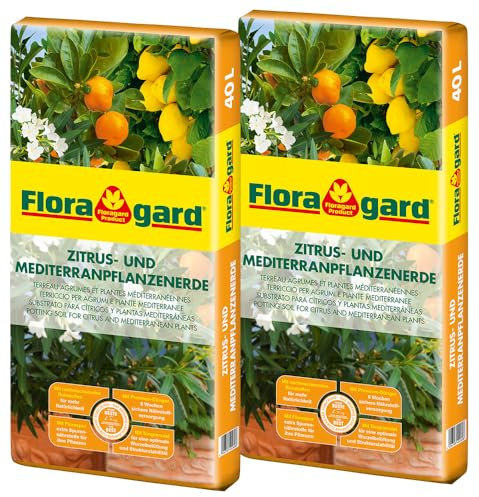 Floragard Zitrus-und Mediterranpflanzenerde 2x40 Liter - 80 Liter