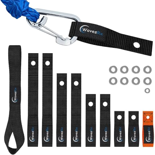 Soft Loops Lot Crampons pour Jet Ski | Points d'ancrage Rapides et sécurisés pour Pare-Chocs et Garde-boues, Ligne d'ancrage et Corde élastique | Un Accessoire Indispensable (Noir, Paquet de 10)