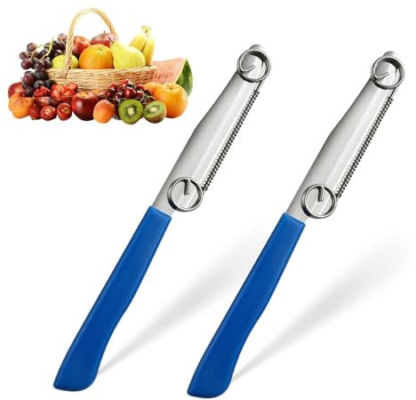 Couteaux de Découpe Rapide avec Ressort Amovible, 2 PCS Couteaux Multifonctions pour Fruits et Légumes Couteau Trancher et Éplucher Facile à Nettoyer pour Fruits et Légumes