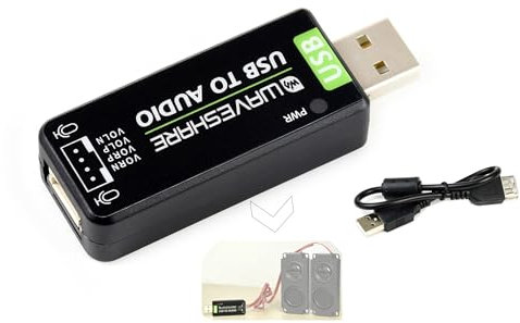 USB-ljudmodul extern ljudkonverterare kompatibel med Raspberry Pi/Jetson Nano, USB-ljudkort stöder inspelning och uppspelning, stereokod, inbyggd mikrofon och högtalarhuvud, plug and play