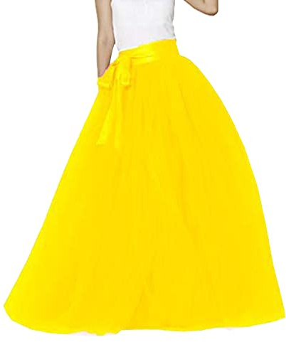 Gonna in Tulle Donna Tulle, Lunga da Donna, per Carnevale, Sovrapposta, Multistrato, A Pieghe, Gonna Estiva in Rete, Orlo Principessa, Gonna Lunga, Linea A-Line i45